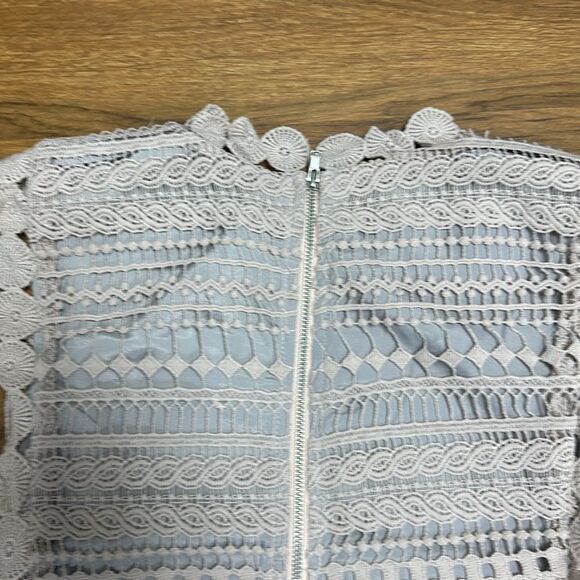 Design Lab Lord & Taylor Lace Crop Top Mauve Tan Women’s Sz L - Picture 8 of 12